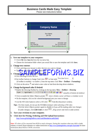 Business Card Template 2 doc pdf free